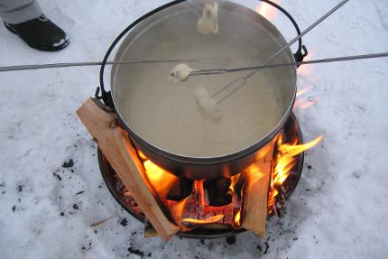 Snowshoe experience with outdoor fondue